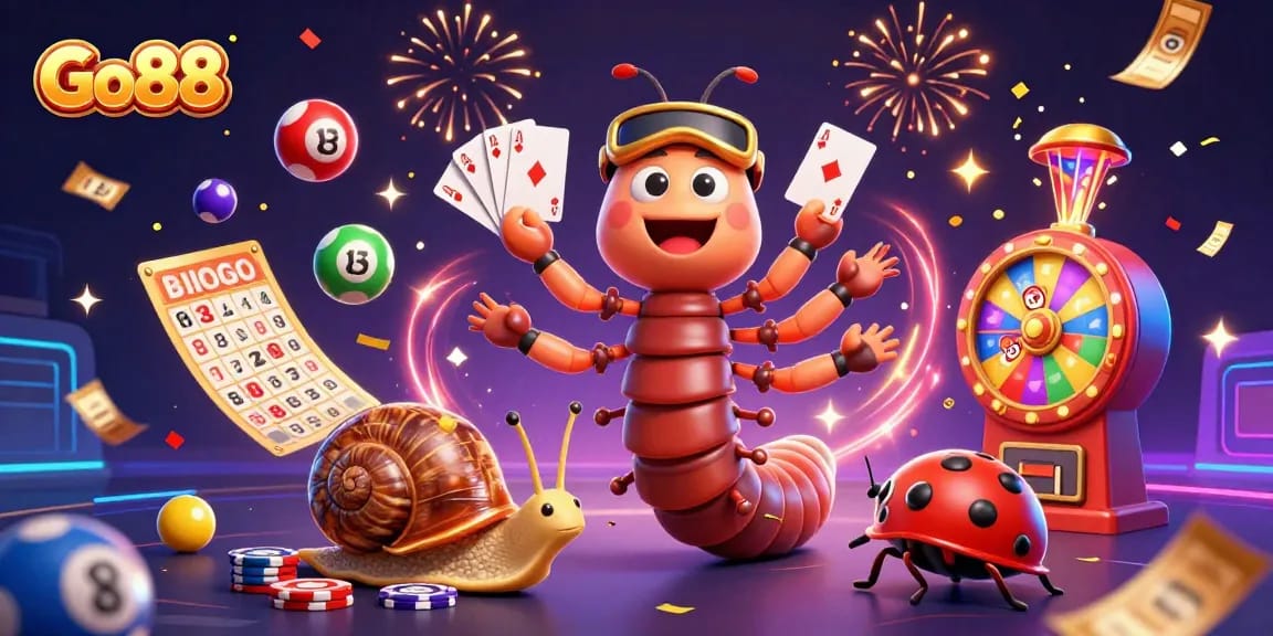 Engage with Go88's exciting 3D casino atmosphere, featuring vibrant characters and dynamic gaming elements.