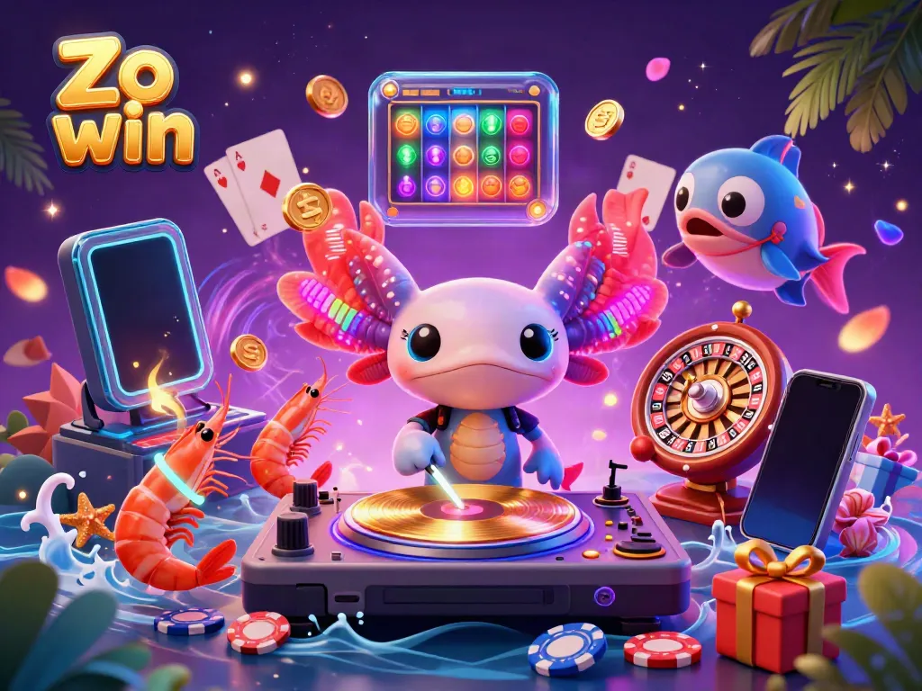 Engage in the thrilling charm of Zo win with vibrant casino scenes featuring animated characters and dynamic gaming elements.