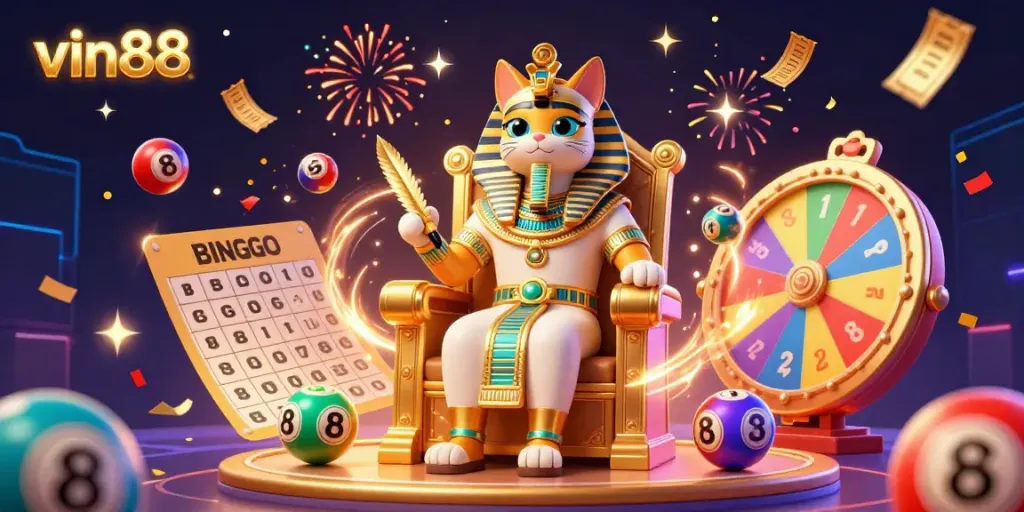 Celebrate with exciting lottery actions at vin88, showcasing vibrant characters and dynamic game elements.