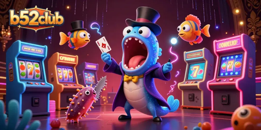 Experience thrilling card tricks at b52club with magical sea creatures in a casino scene.