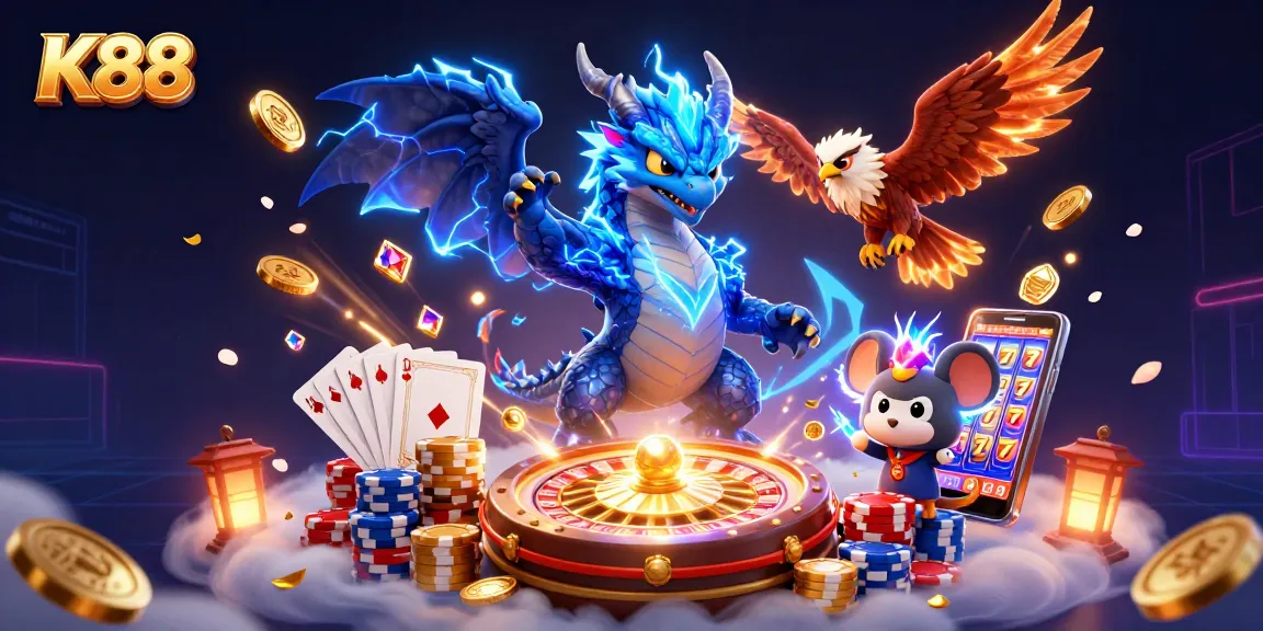 K88 offers thrilling casino action with a thunder dragon, wind hawk, and dynamic slots gameplay.